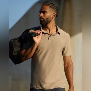 Vuori Men’s Strato Tech Polo Mocha Heather XXL New with Tags